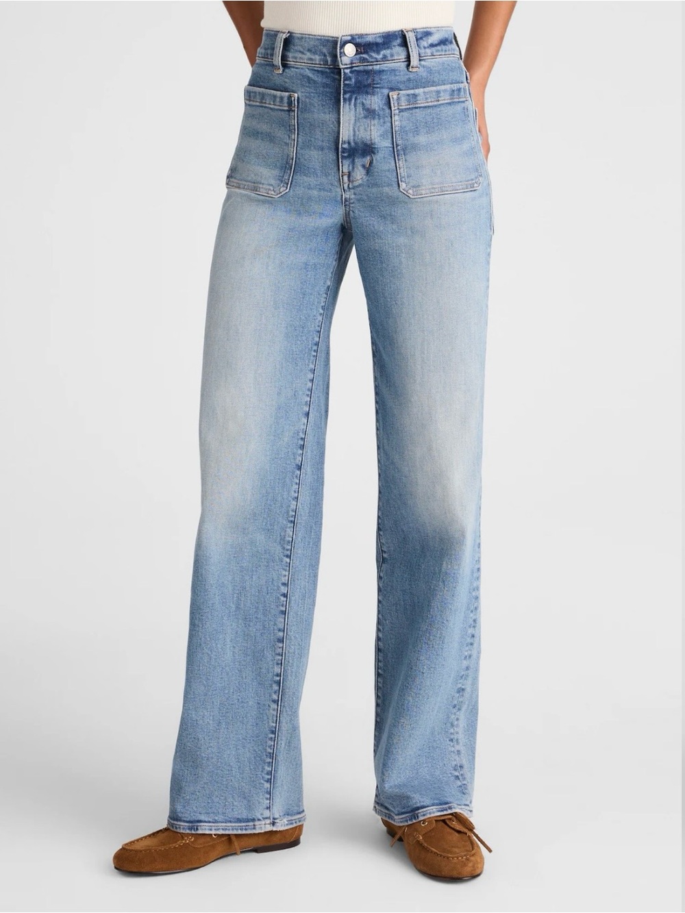 Like New-Madewell Emmett Wide-Leg Full Length Patch Pocket -Size 30 - Atlin Wash - Picture 4 of 10